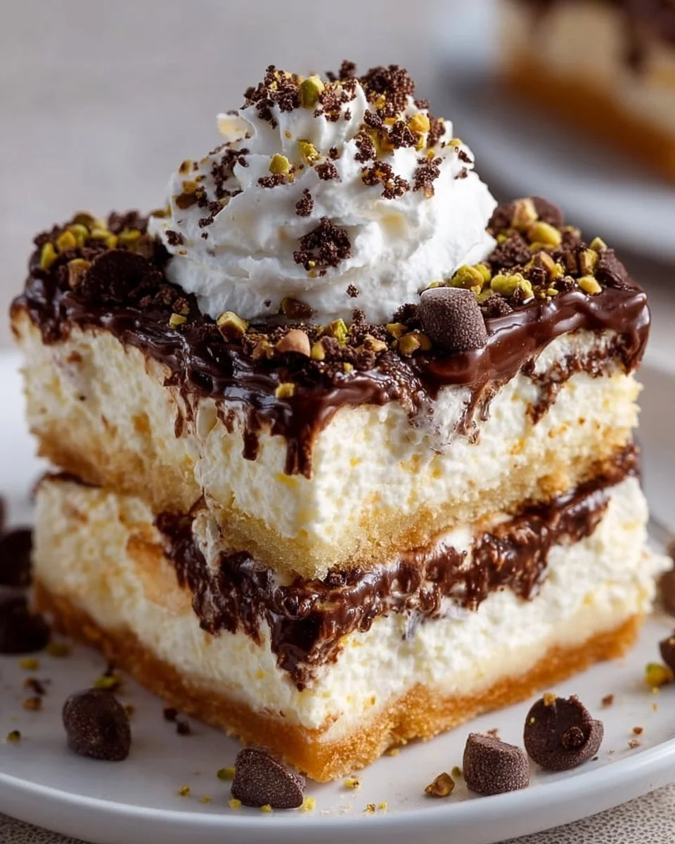 Delicious Cannoli Cheesecake Bars sliced and ready to enjoy