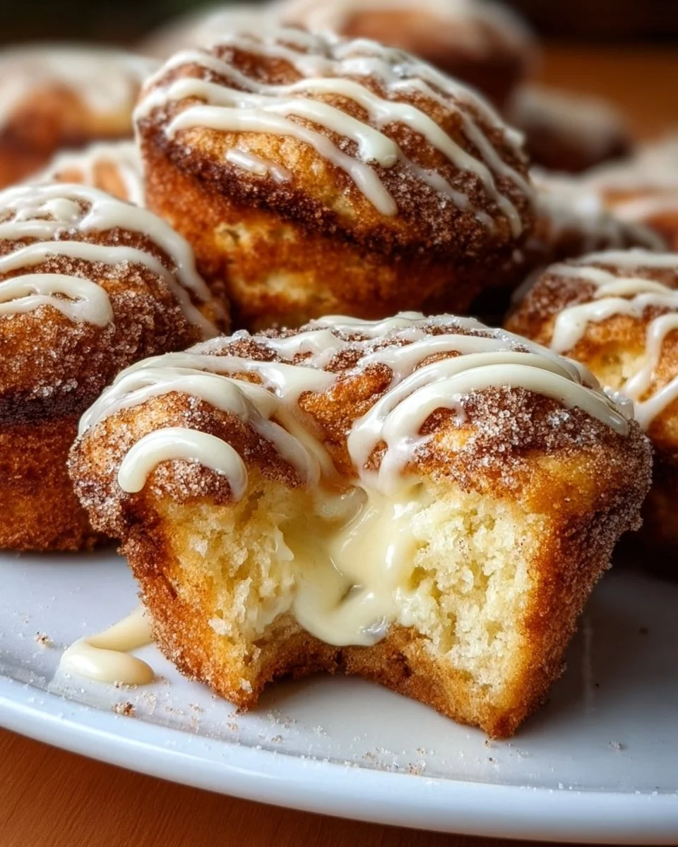 Gooey cinnamon cream cheese muffins freshly baked and ready to enjoy