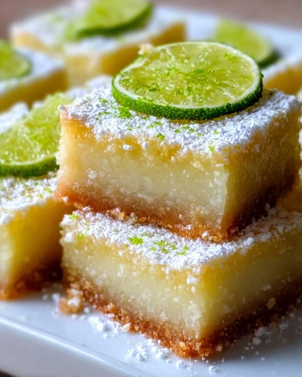 Delicious homemade Key Lime Bars topped with whipped cream and lime zest
