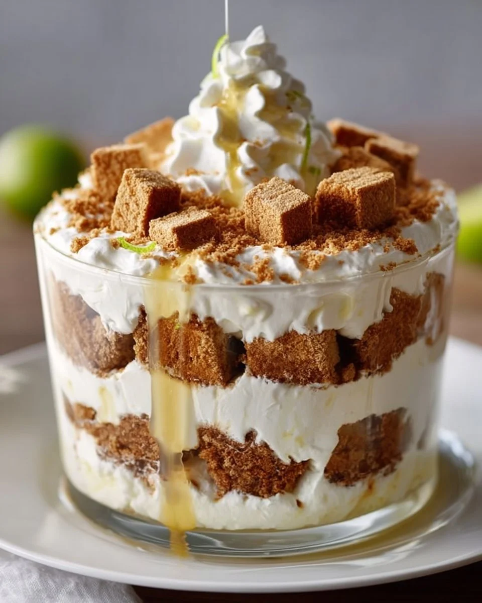 Key Lime Pie Trifle with layers of key lime custard and whipped cream