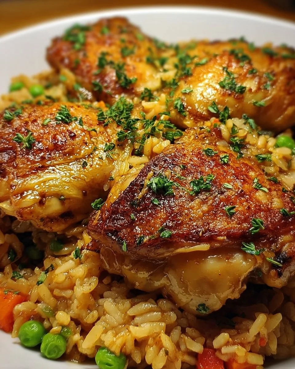 One-Pot Chicken and Rice dish served in a skillet