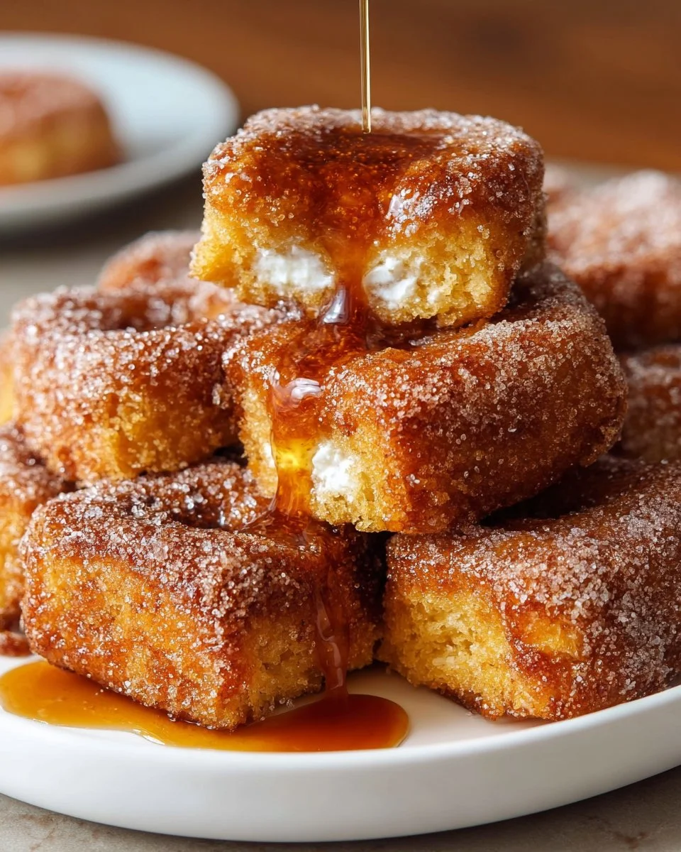 Delicious brown butter maple donut bars on a rustic wooden table