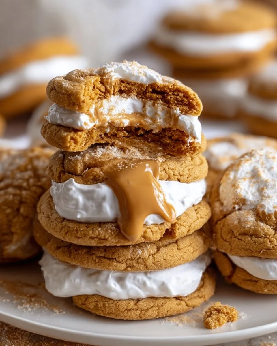 Delicious homemade Fluffernutter Cookies with peanut butter and marshmallow fluff
