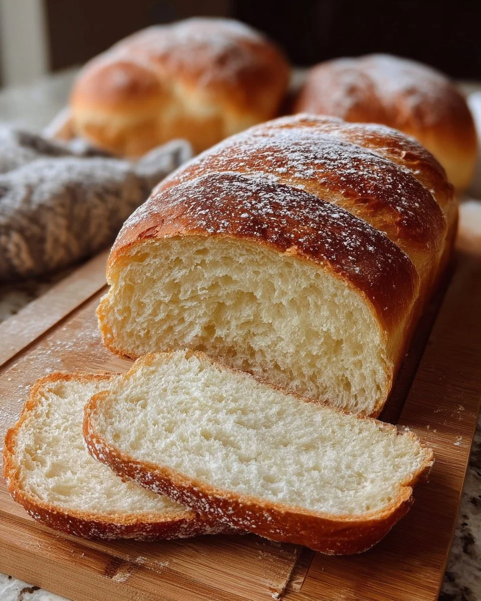 Freshly baked homemade no-knead sandwich bread loaf