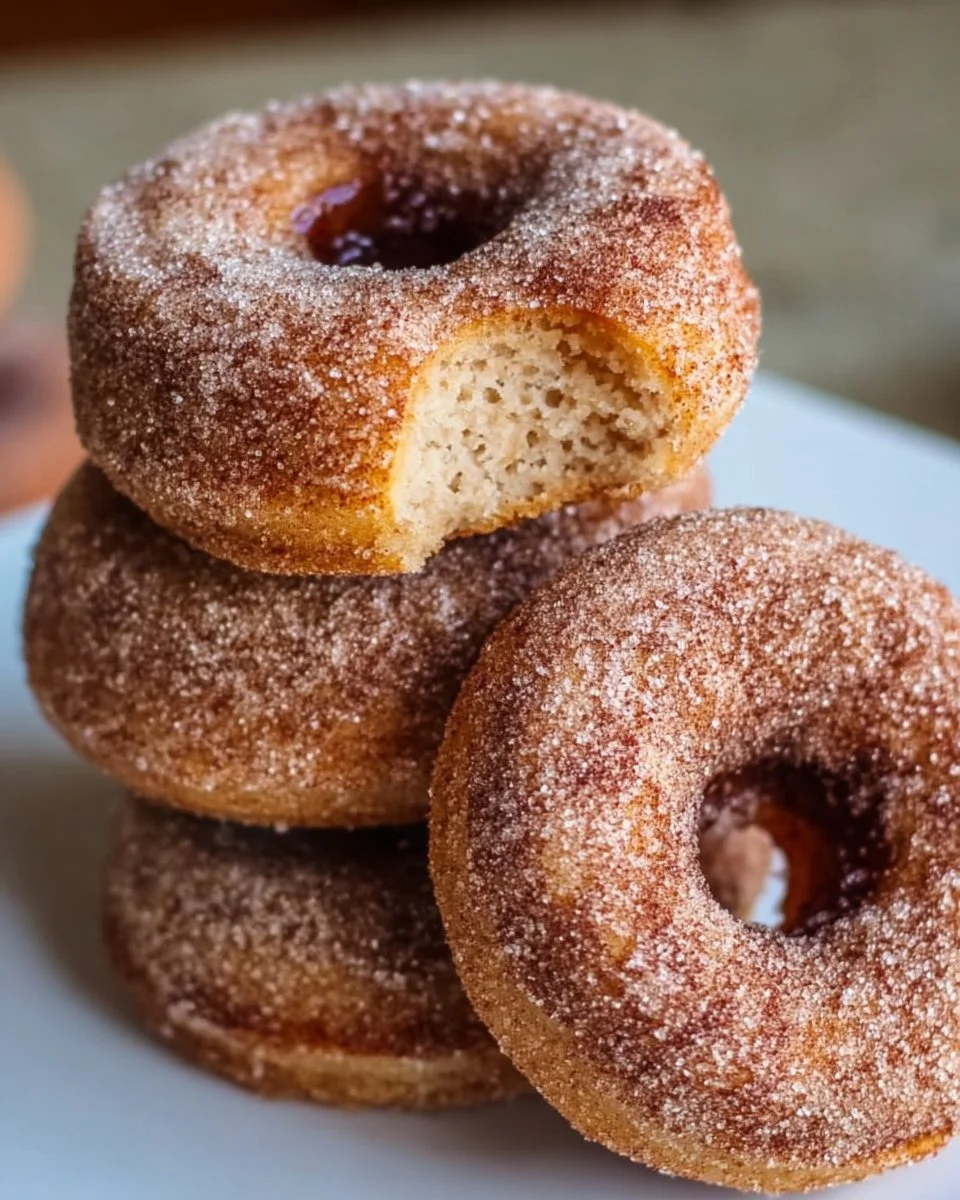 Delicious Keto Cinnamon Sugar Donuts on a plate, perfect for low-carb diets.