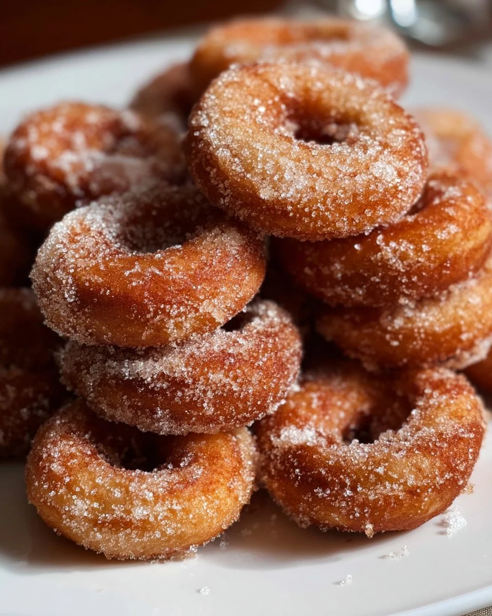 Mini doughnut hot buttered Cheerios served in a bowl.