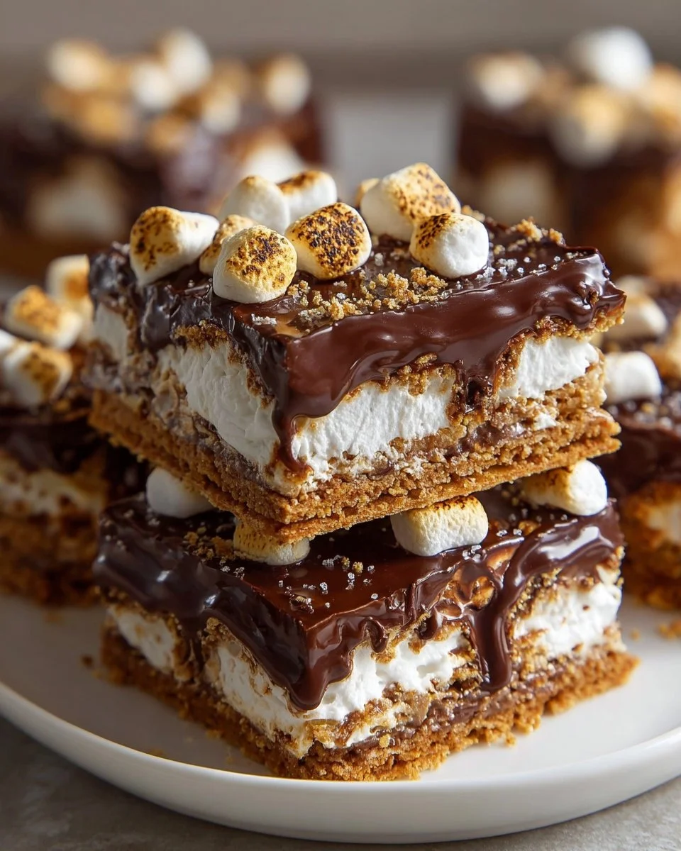 Delicious S'more Candy Bars with chocolate, marshmallow, and graham crackers