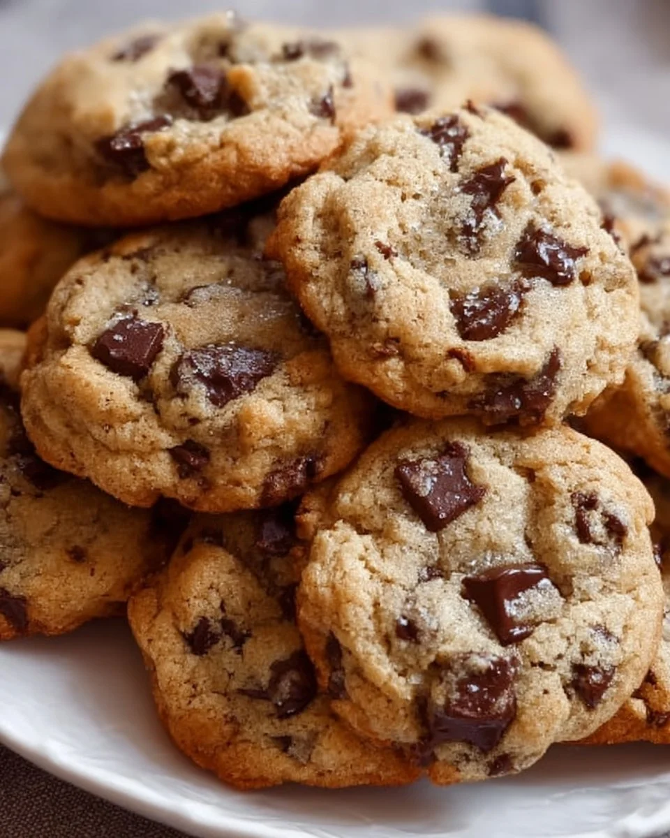 Freshly baked sourdough chocolate chip cookies on a cooling rack