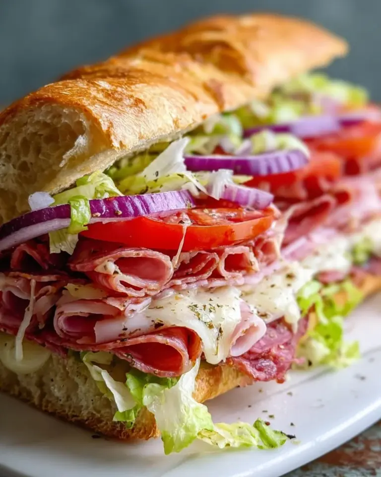 A delicious Loaded Italian Grinder Sandwich with fresh ingredients and vibrant colors.