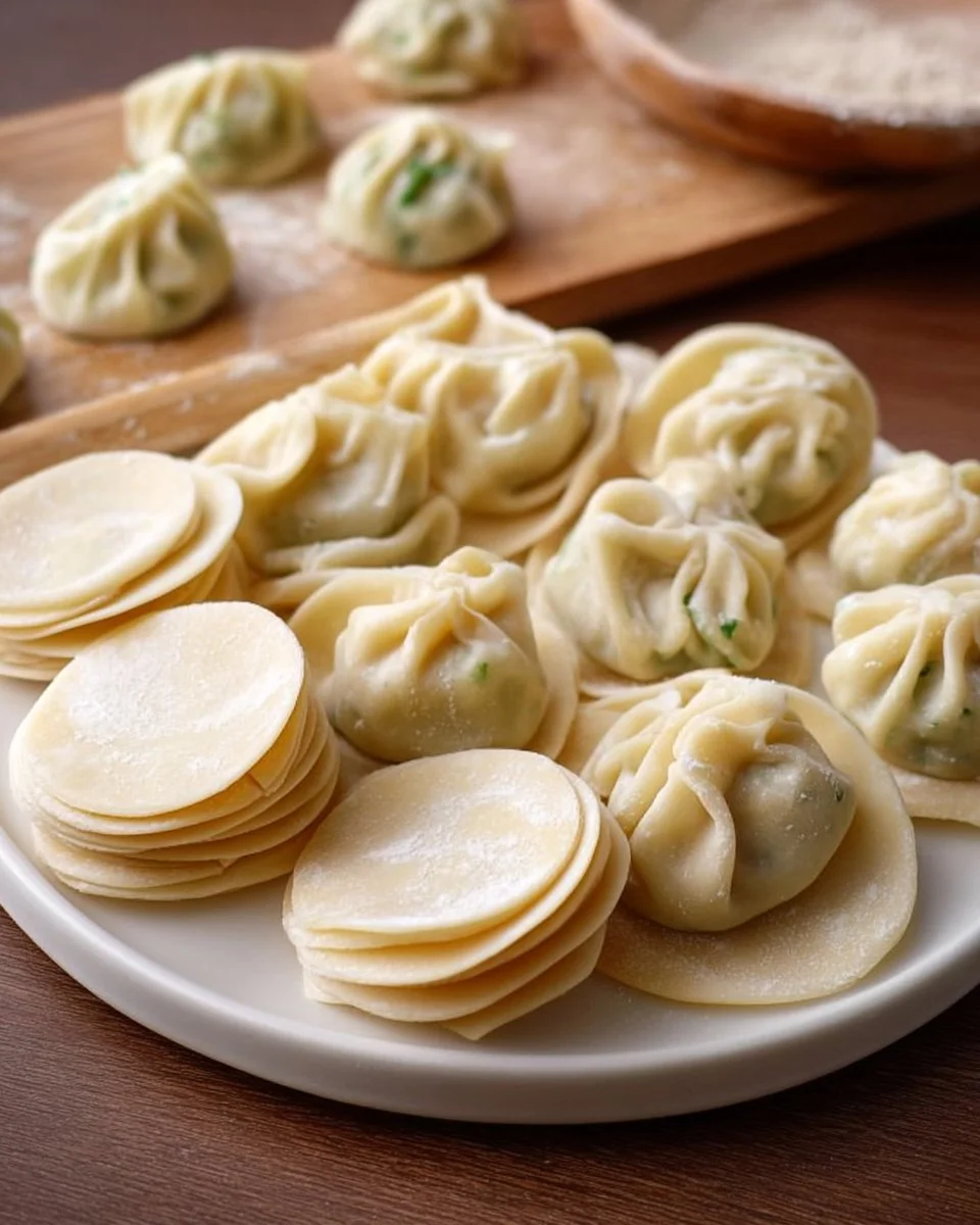 A stack of fresh wonton wraps ready for cooking and creative recipes.