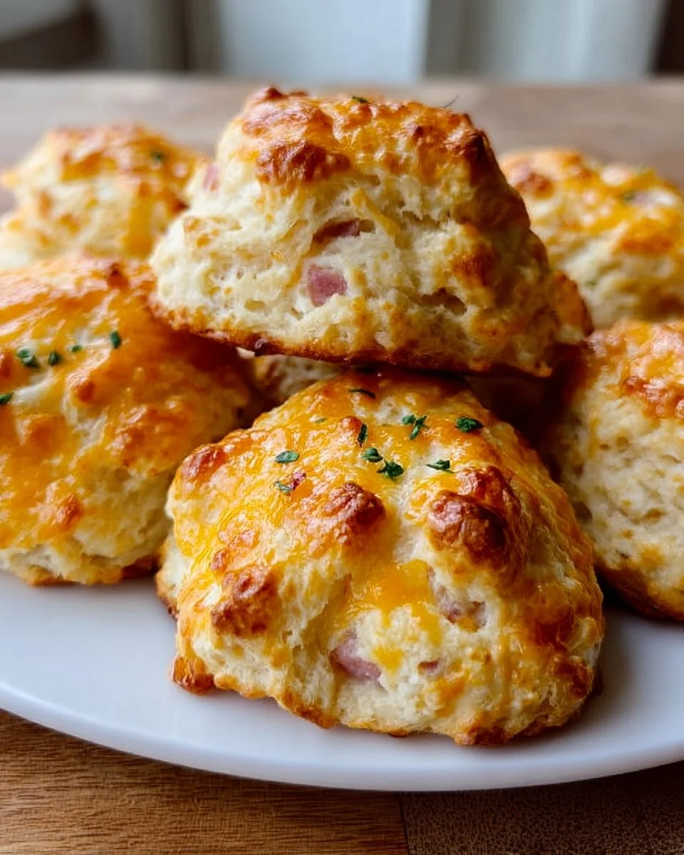 Freshly baked cheese scones with melted cheese on top, perfect for brunch.