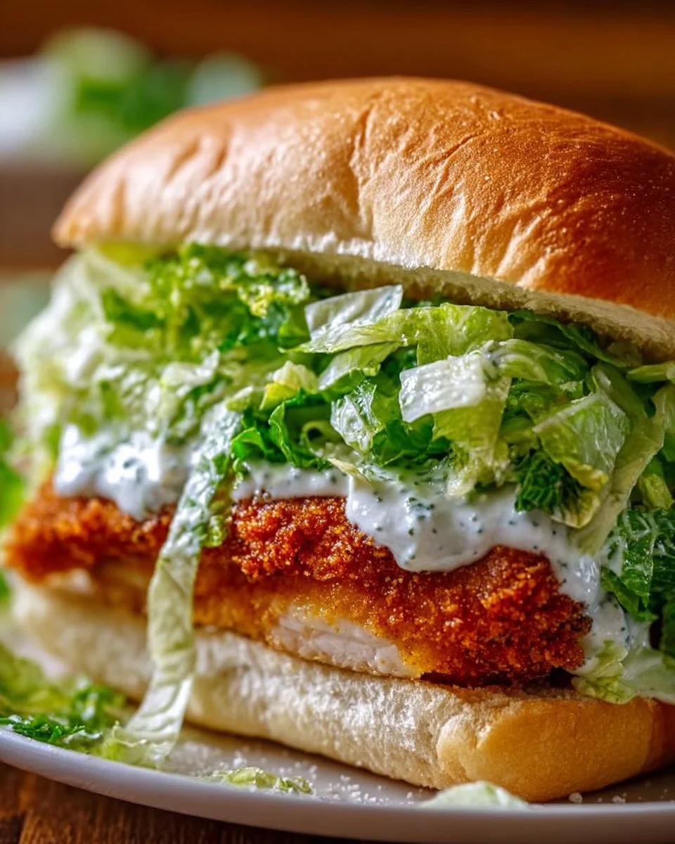 Delicious Chicken Caesar sandwich with fresh ingredients and creamy dressing