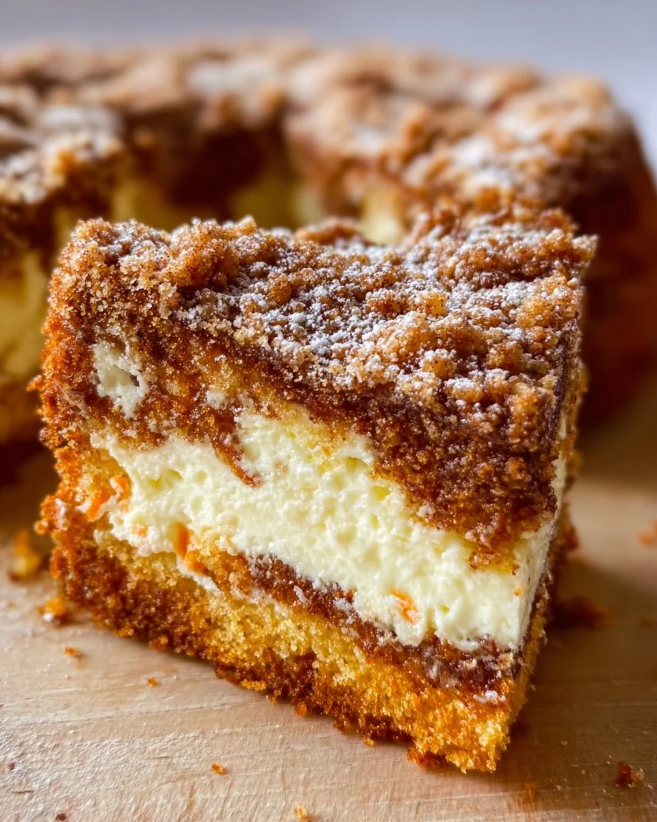 Delicious coffee cake with cream cheese filling, perfect for dessert or brunch.