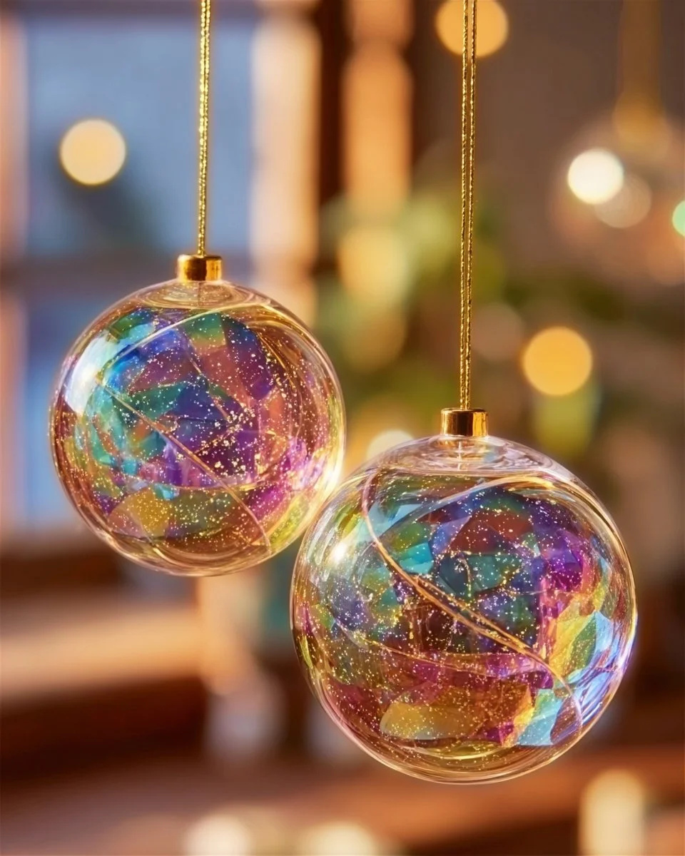 Colorful suncatcher craft made with clear glue, perfect for kids and adults.