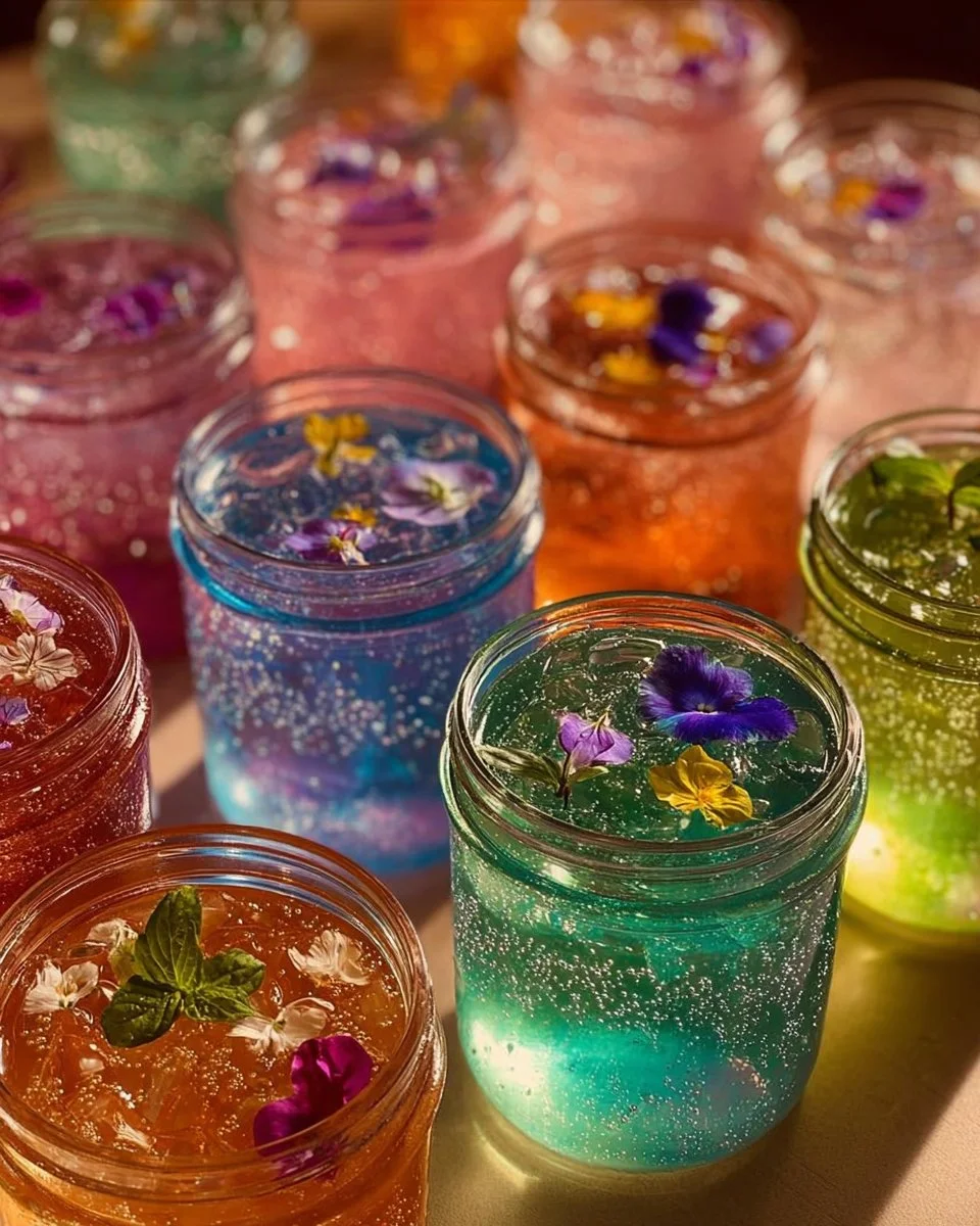 Homemade gel air fresheners in various jars, showcasing DIY scents for home