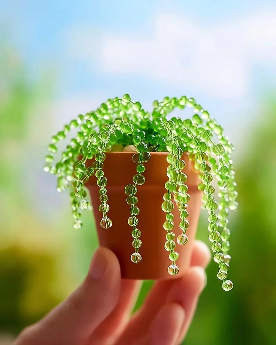 DIY beaded plant decoration for home decor