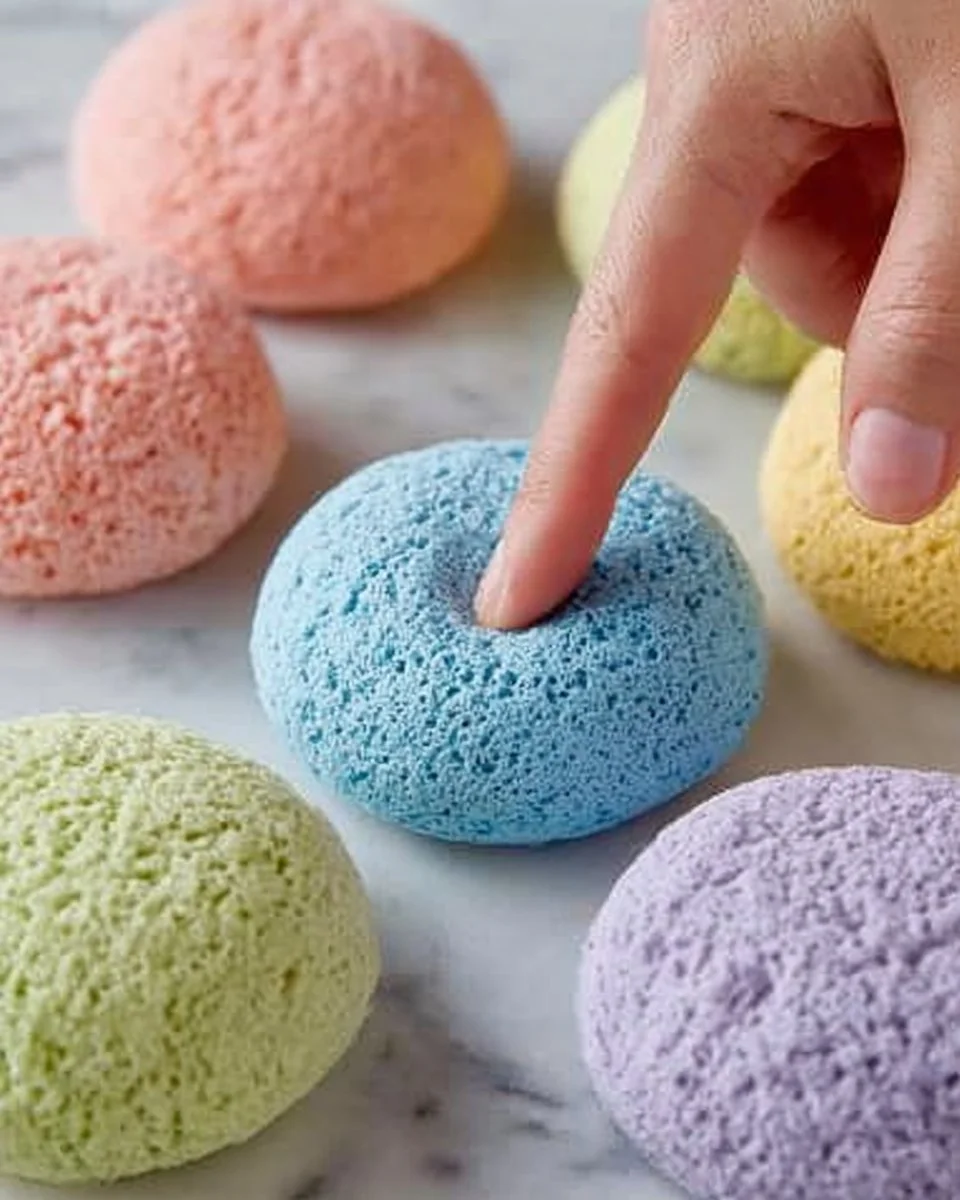 Child playing with colorful 2 ingredient cloud dough for sensory activities.