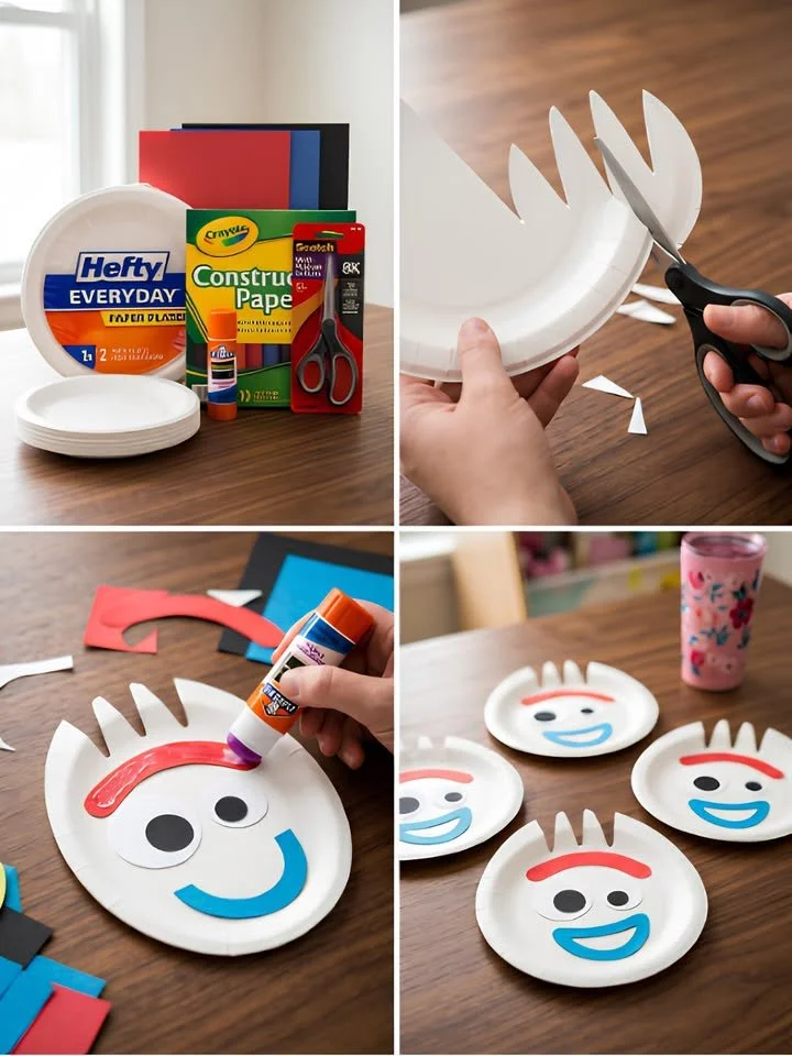 DIY Forky paper plate craft for kids inspired by Toy Story
